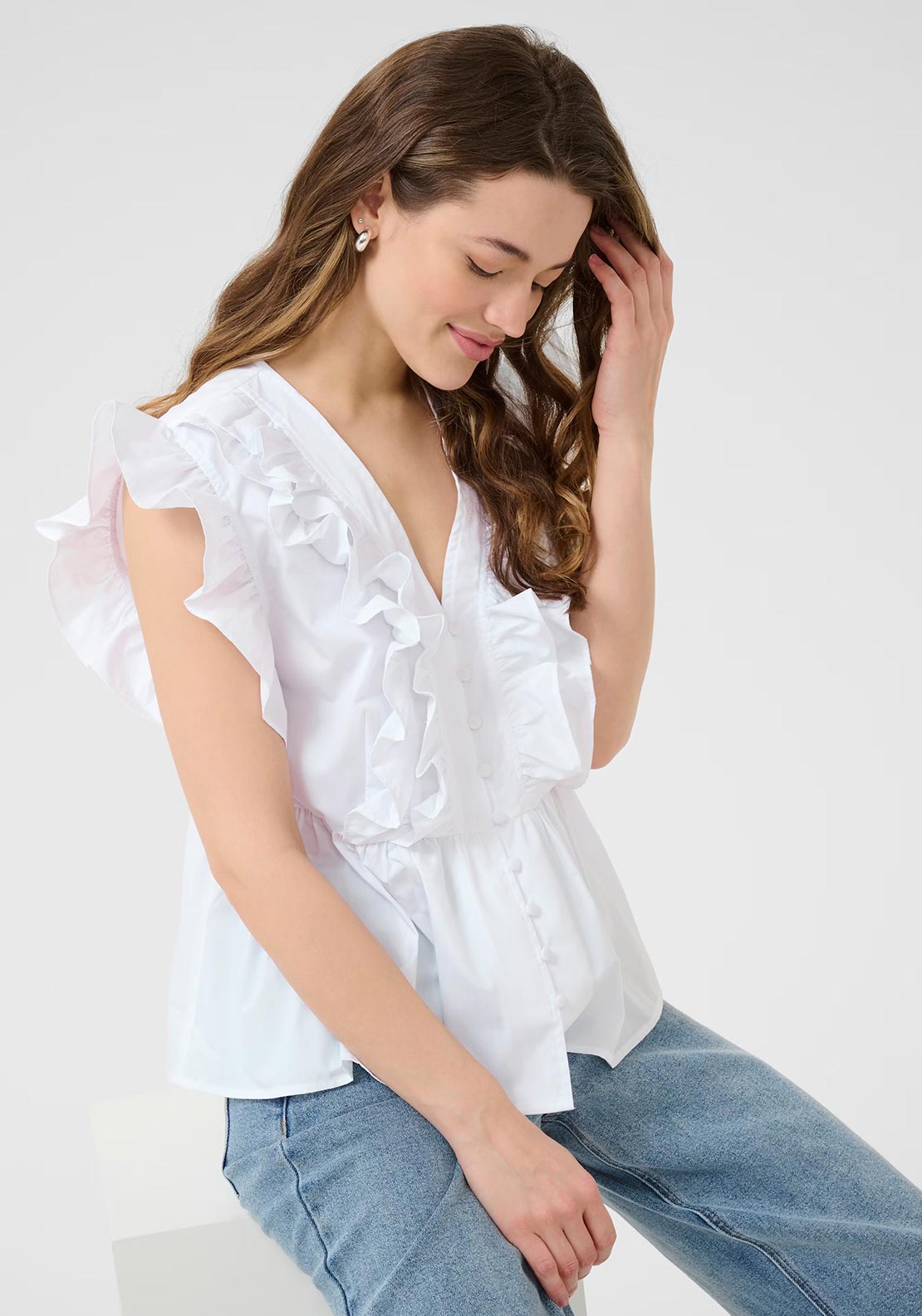 KAFFE GERID FLOUNCE TOP