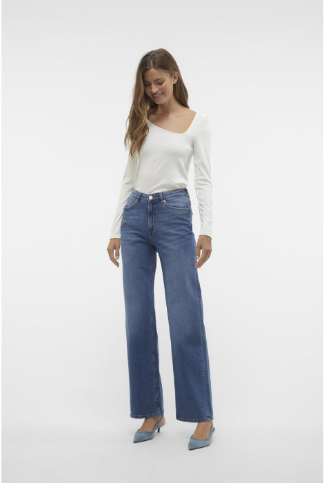 VERO MODA TESSA HR WIDE JEANS - MEDIUM BLUE DENIM