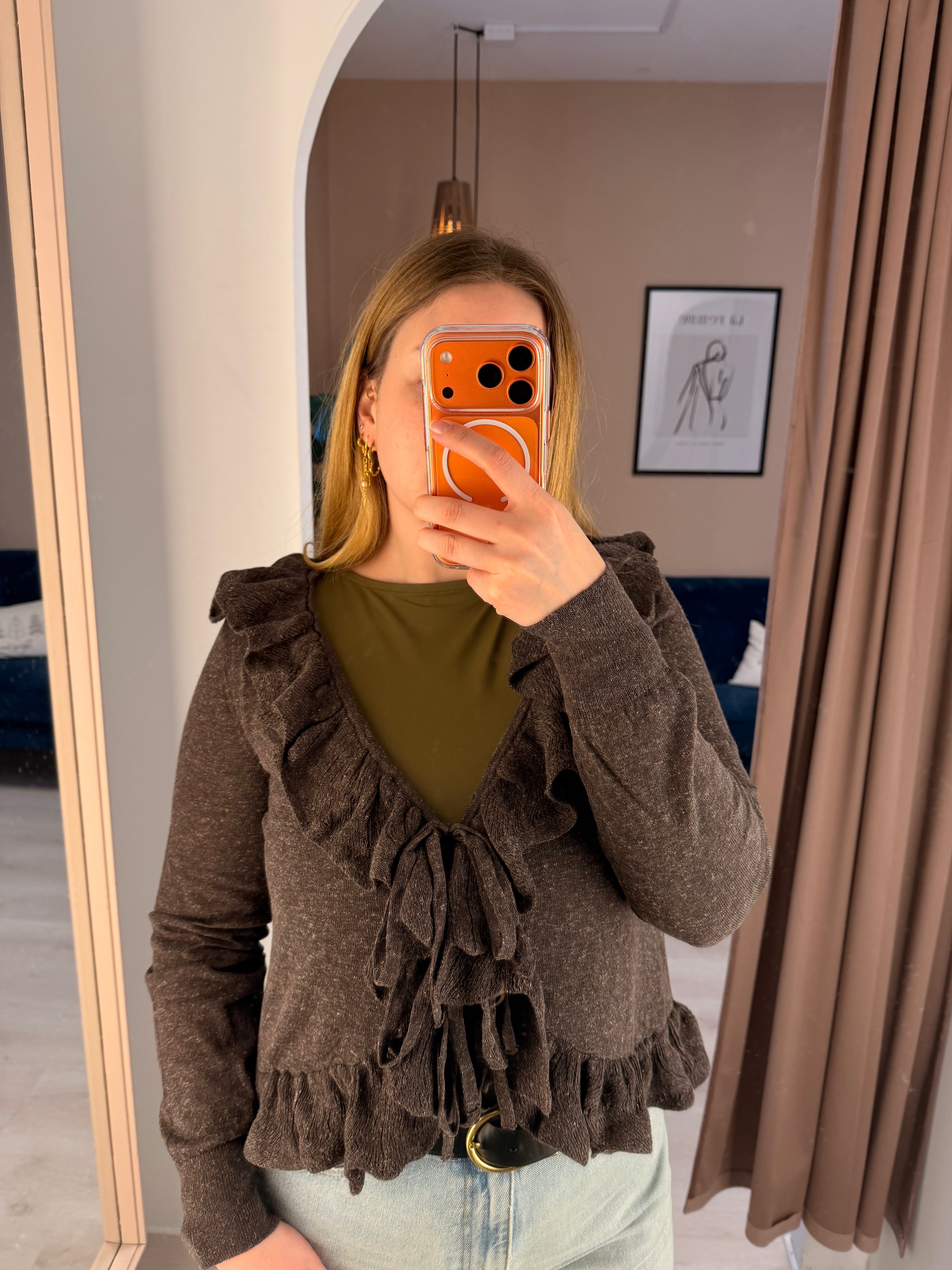 ONLY LOUI LS FRILL CARDIGAN