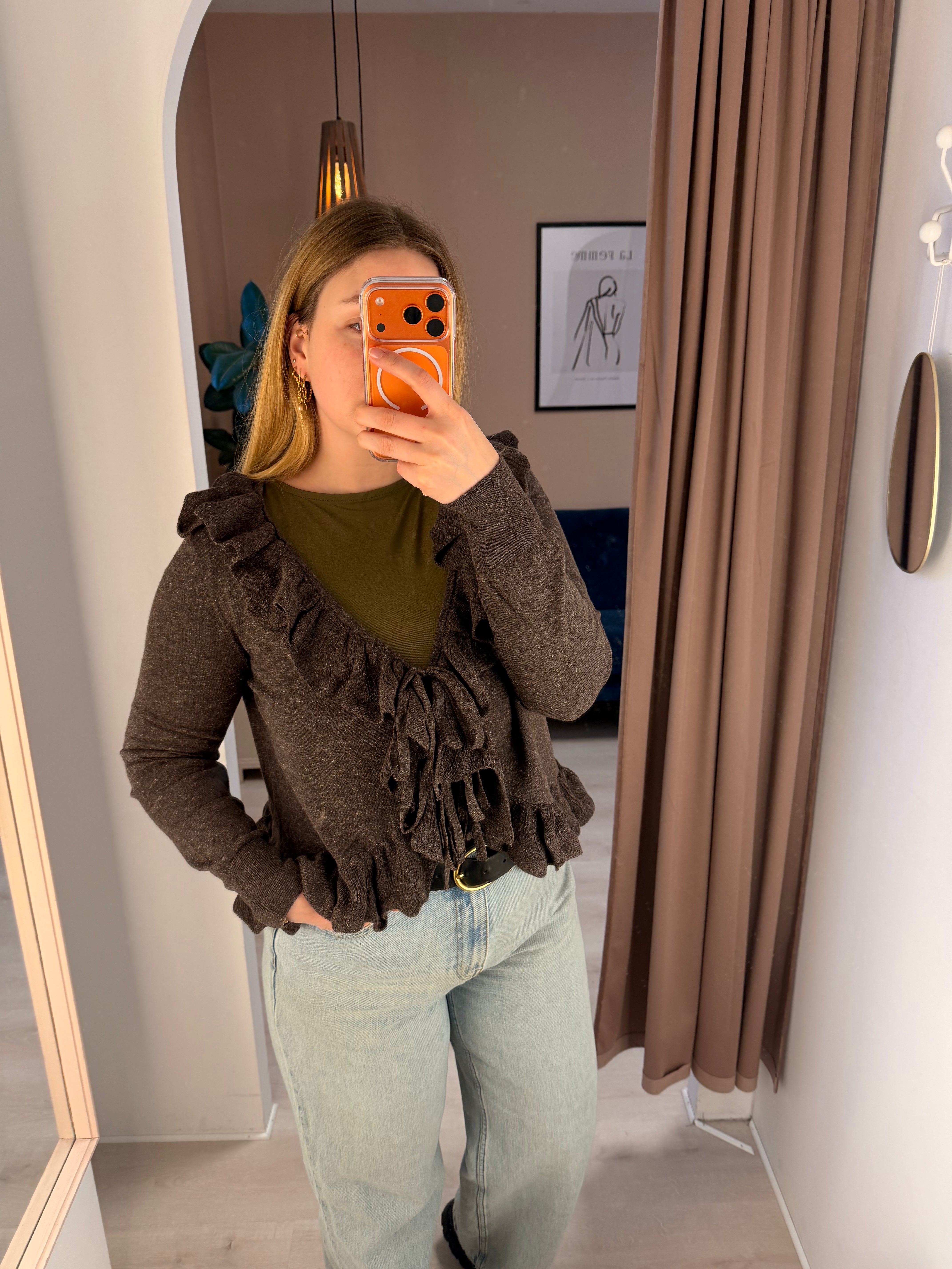 ONLY LOUI LS FRILL CARDIGAN