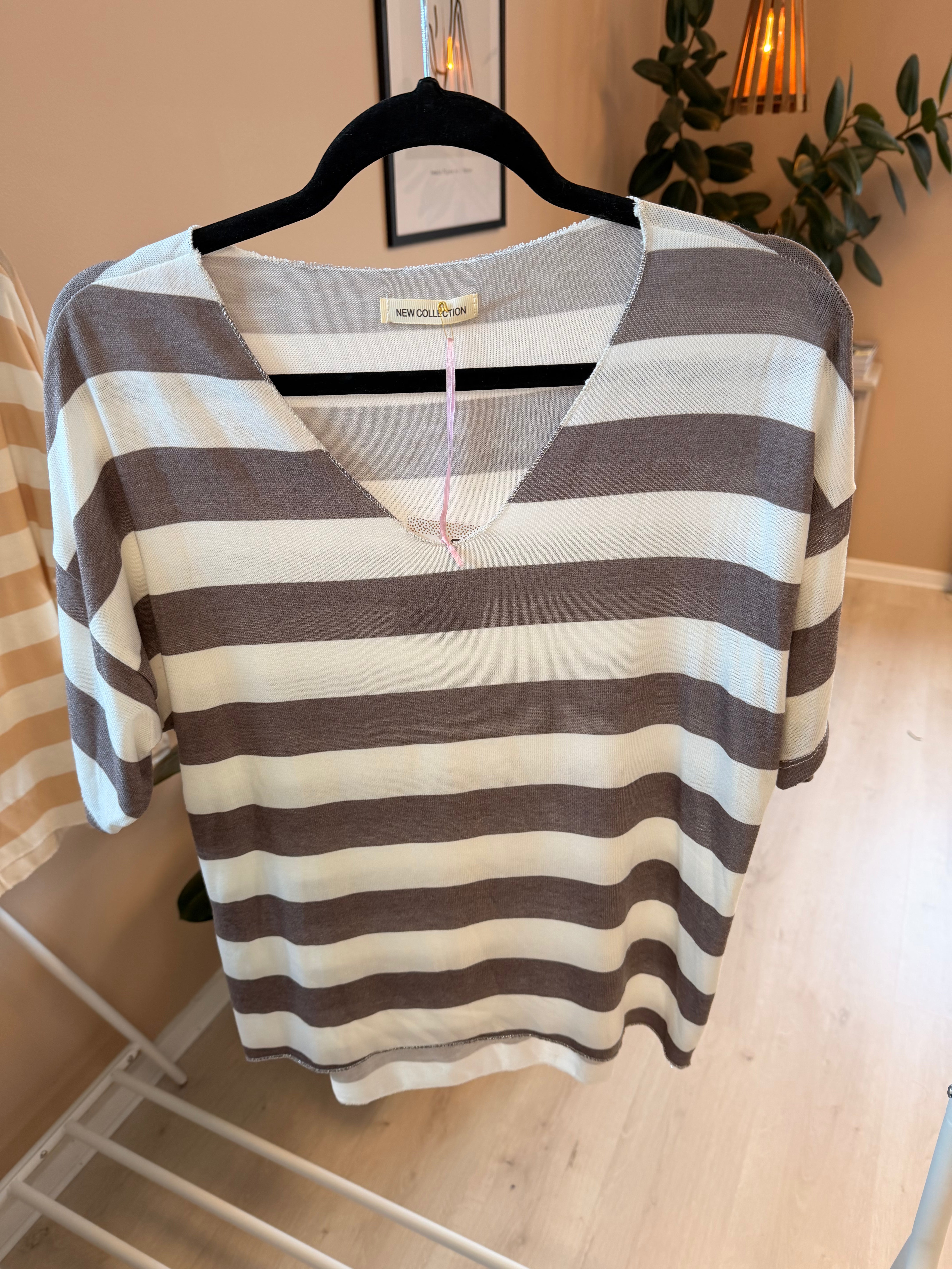 HOFFMANN VISCOSE T-SHIRT MED STRIPE