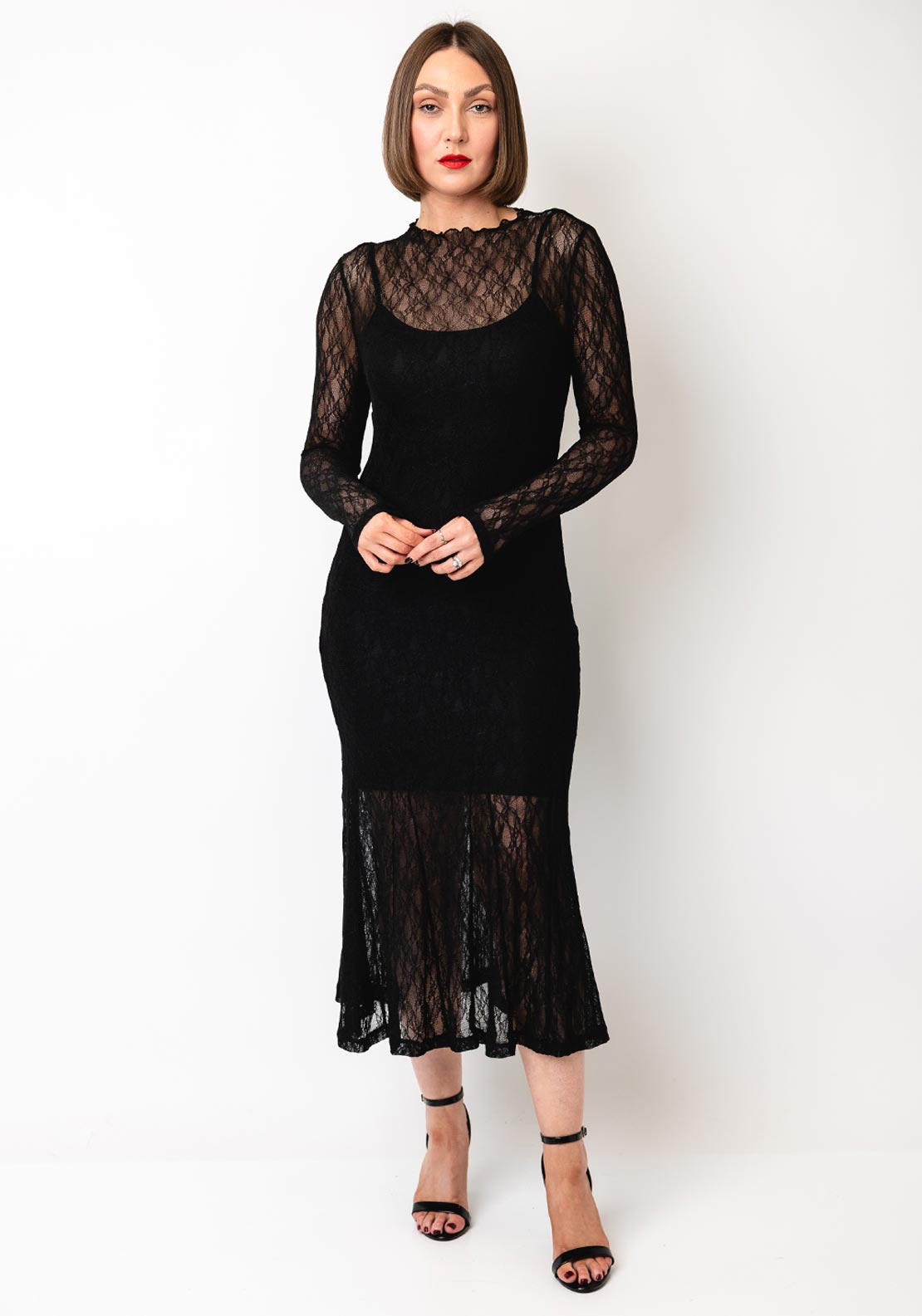 AWARE TESSY LS HIGH NECK 7/8 DRESS