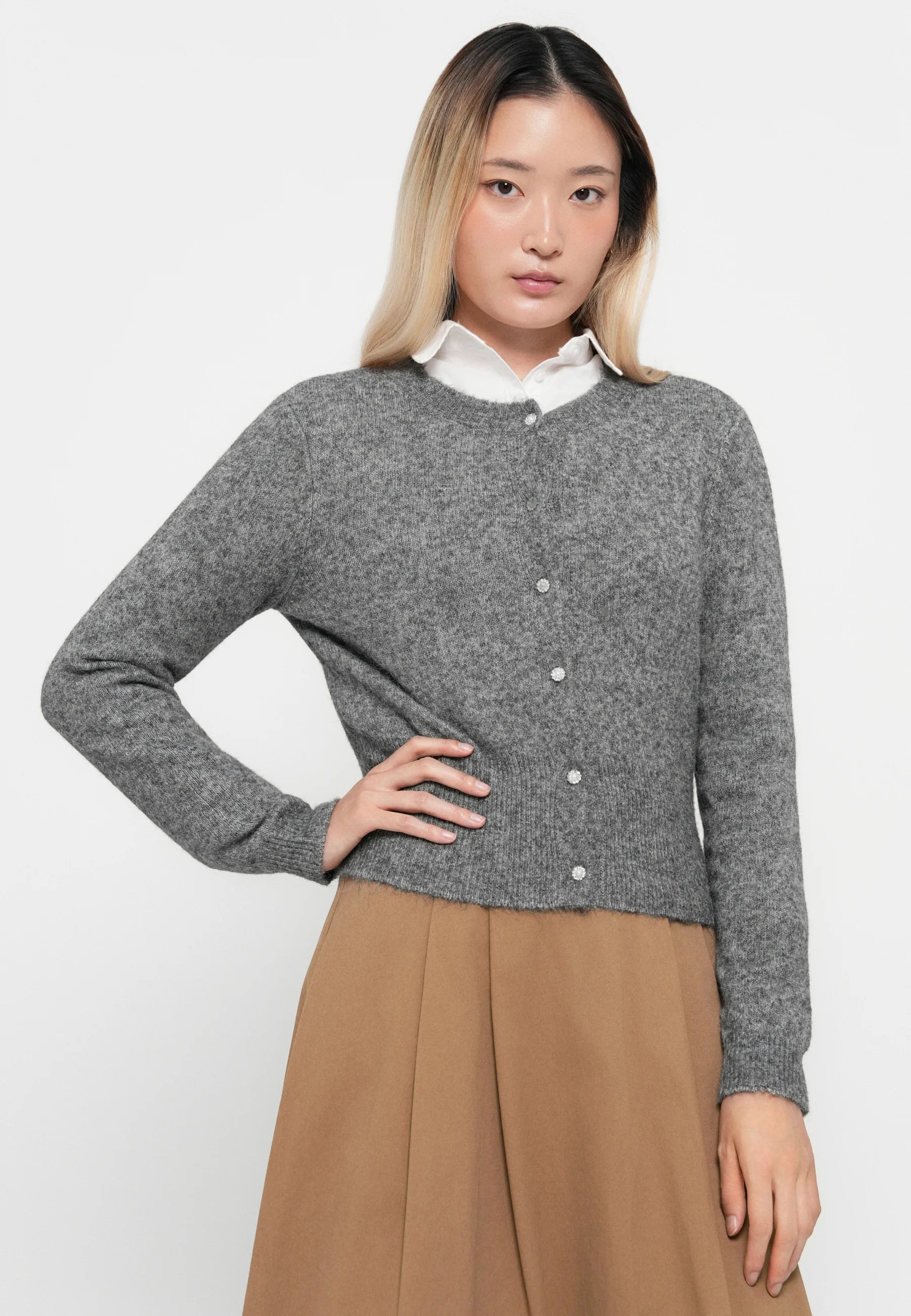 ONLY HAVANNA LS BUTTON CARDIGAN