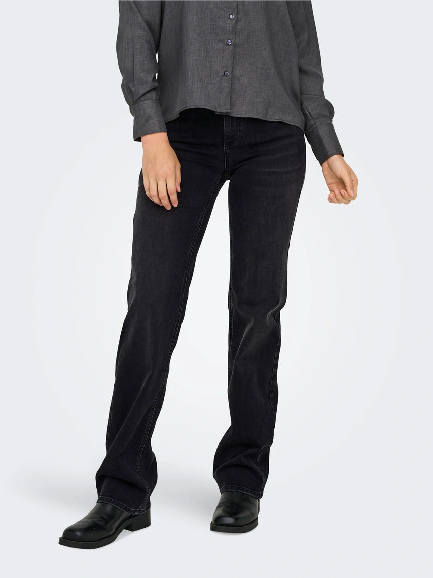ONLY BLUSH MID STRAIGHT - WASHED BLACK