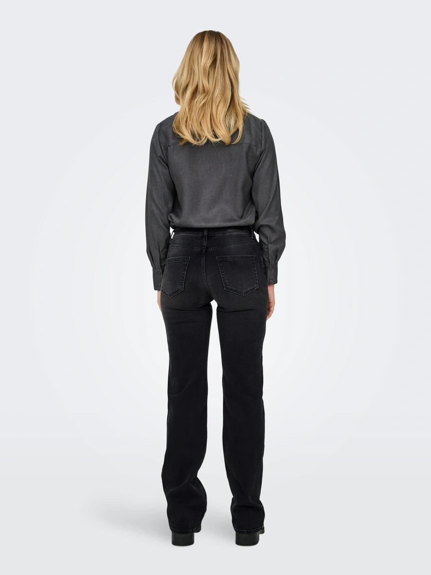 ONLY BLUSH MID STRAIGHT - WASHED BLACK