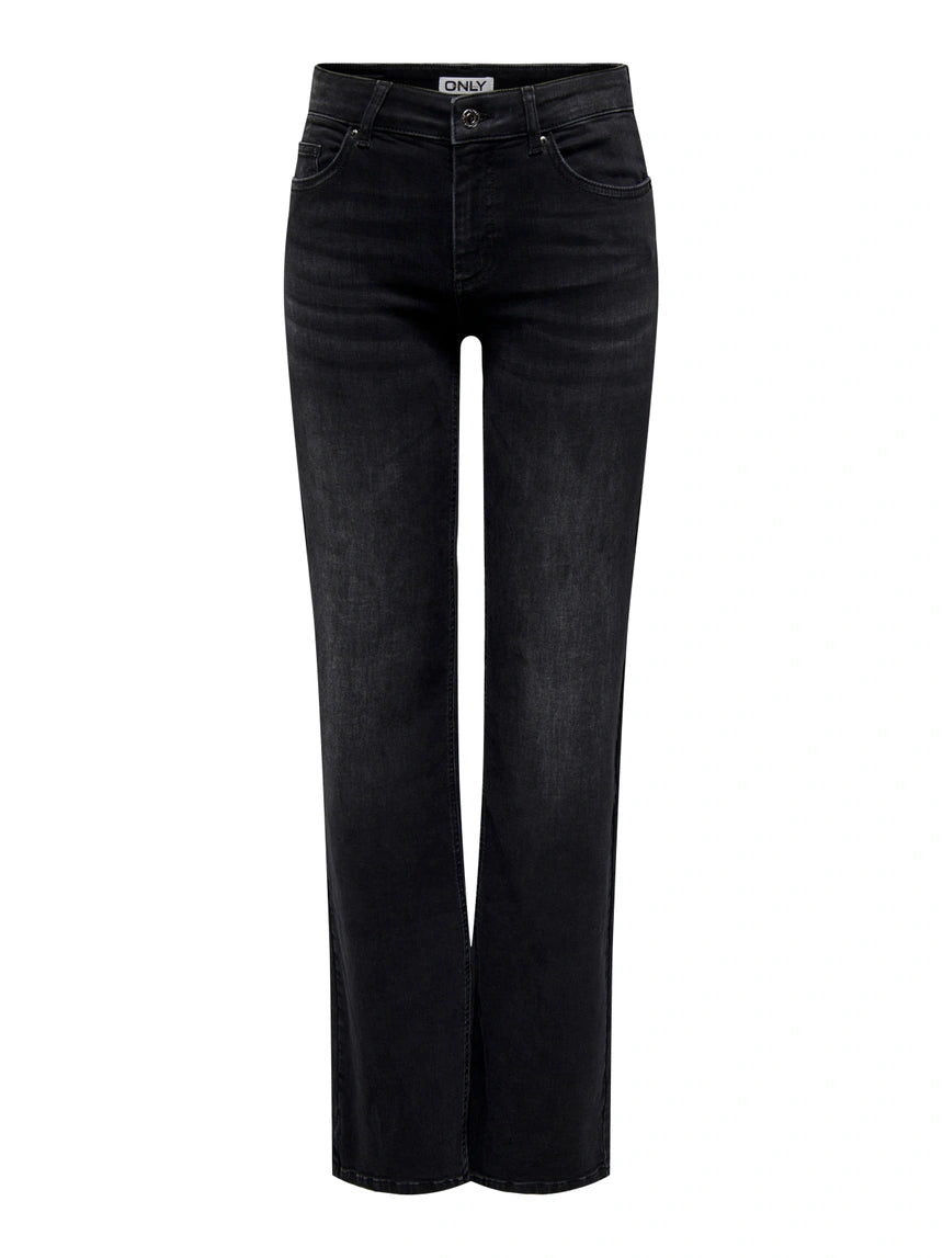 ONLY BLUSH MID STRAIGHT - WASHED BLACK