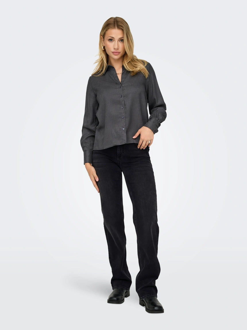 ONLY BLUSH MID STRAIGHT - WASHED BLACK