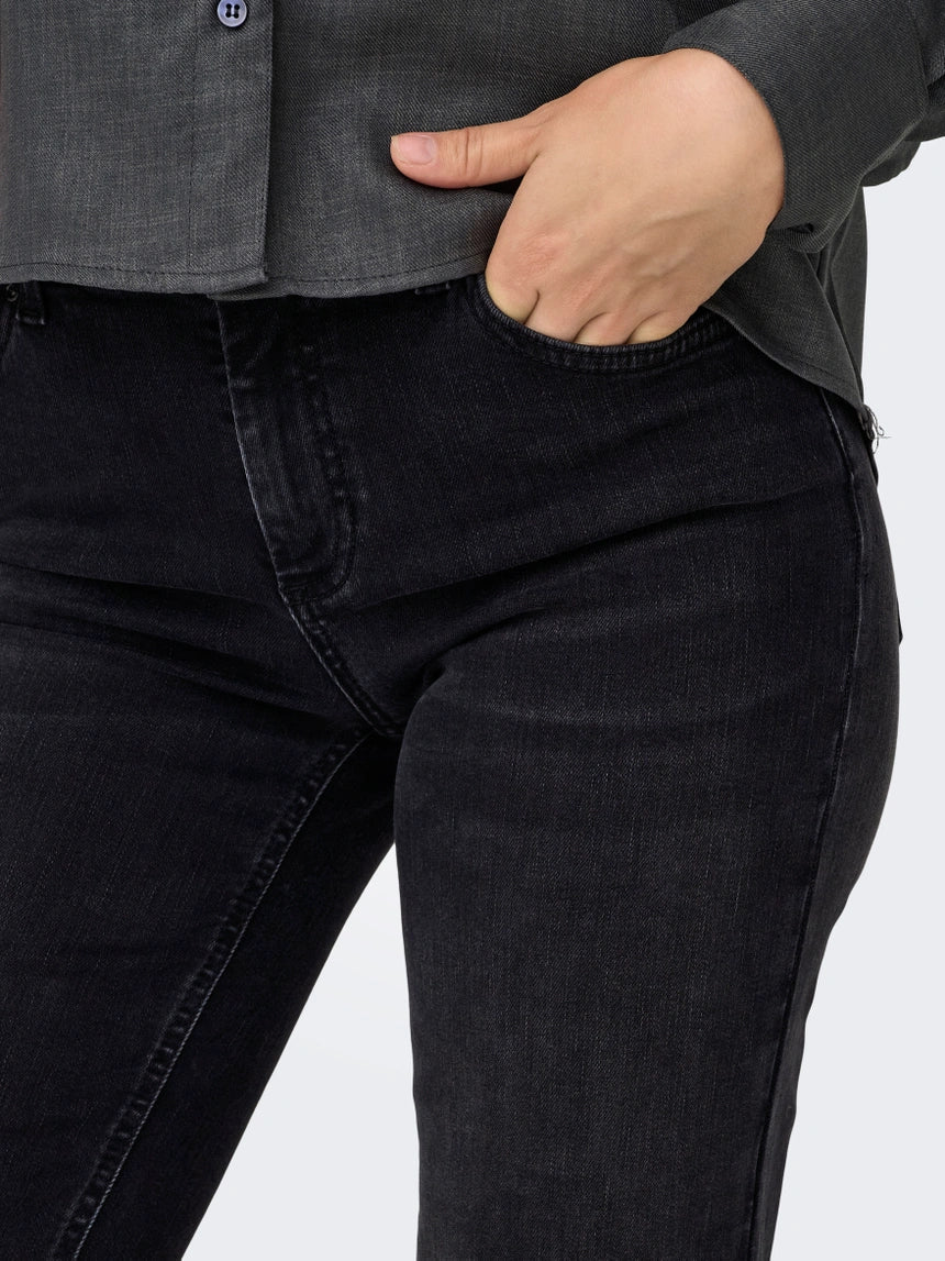 ONLY BLUSH MID STRAIGHT - WASHED BLACK