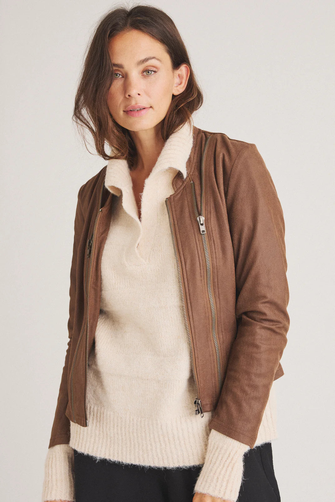 LUXZUZ ONE TWO ATHENA FAUX LEATHER JACKET