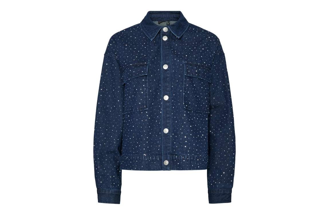 PIECES ROBERTA LS RHINESTONE DENIM JACKET
