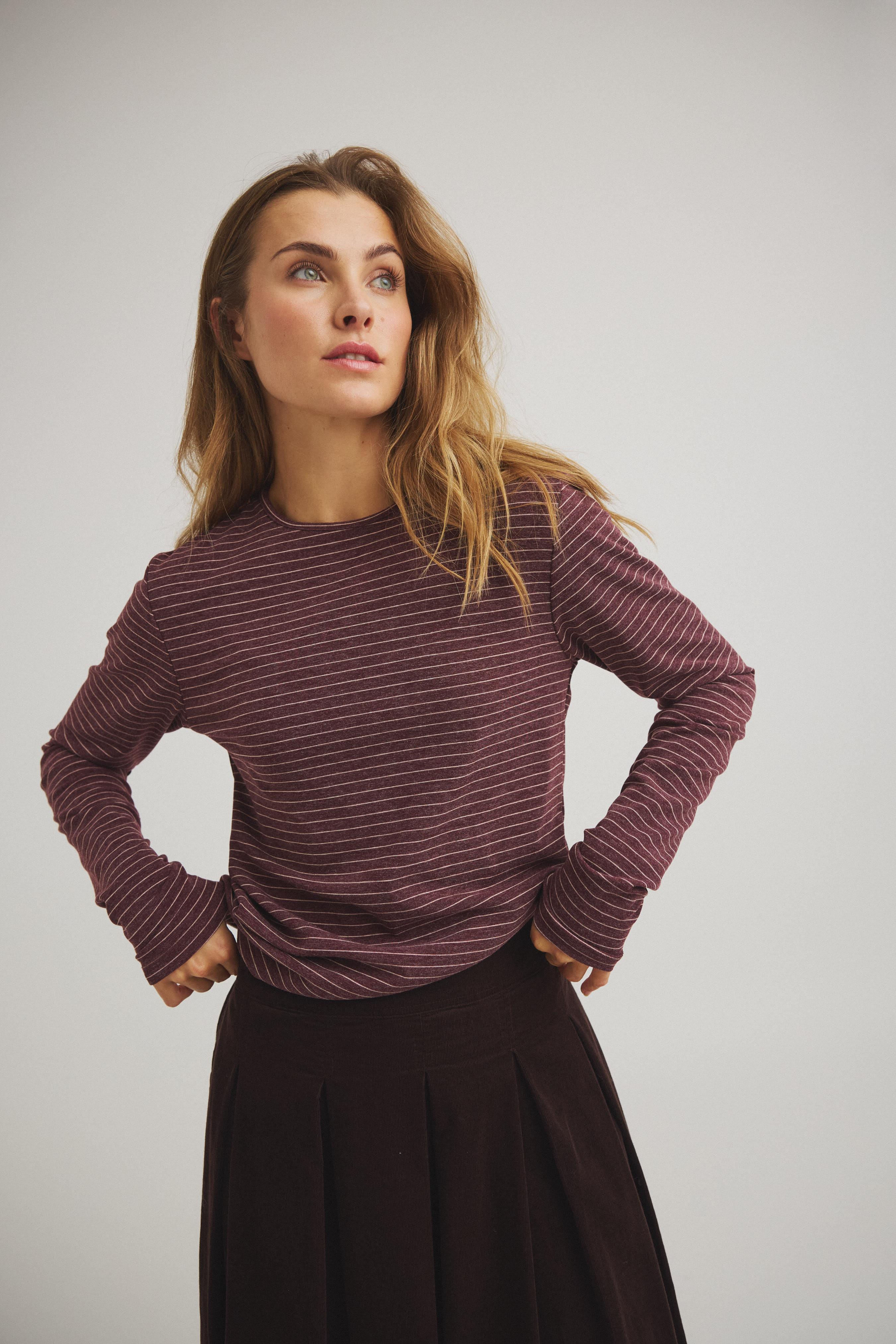 LUXZUZ ONE TWO AMAZIG STRIPE BLOUSE