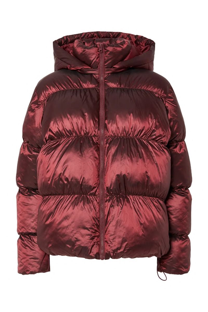PIECES MILLA SHINY PUFFER JACKET W. HOOD