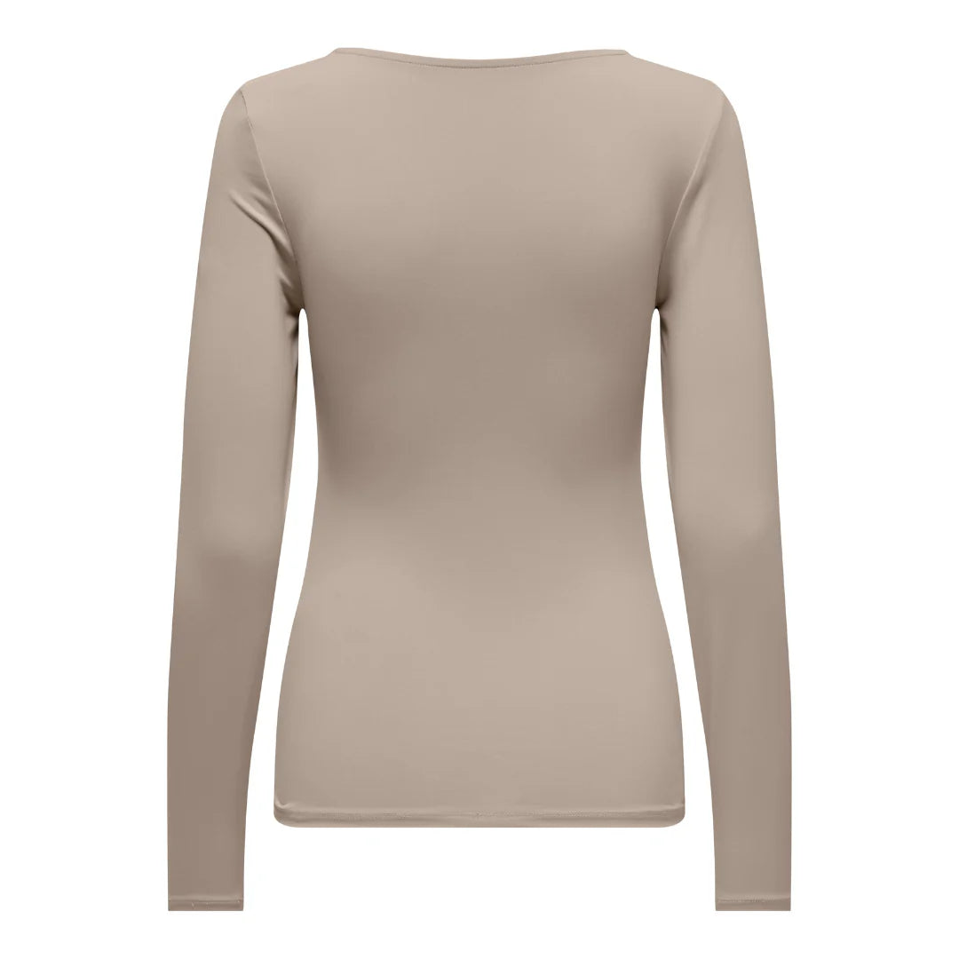 ONLY EA L/S 2-WAY DEEP NECK TOP