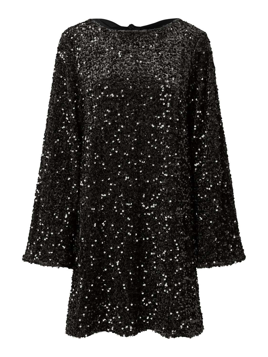 PIECES KAMMY LS DEEP BACK BOW DRESS JRS BC