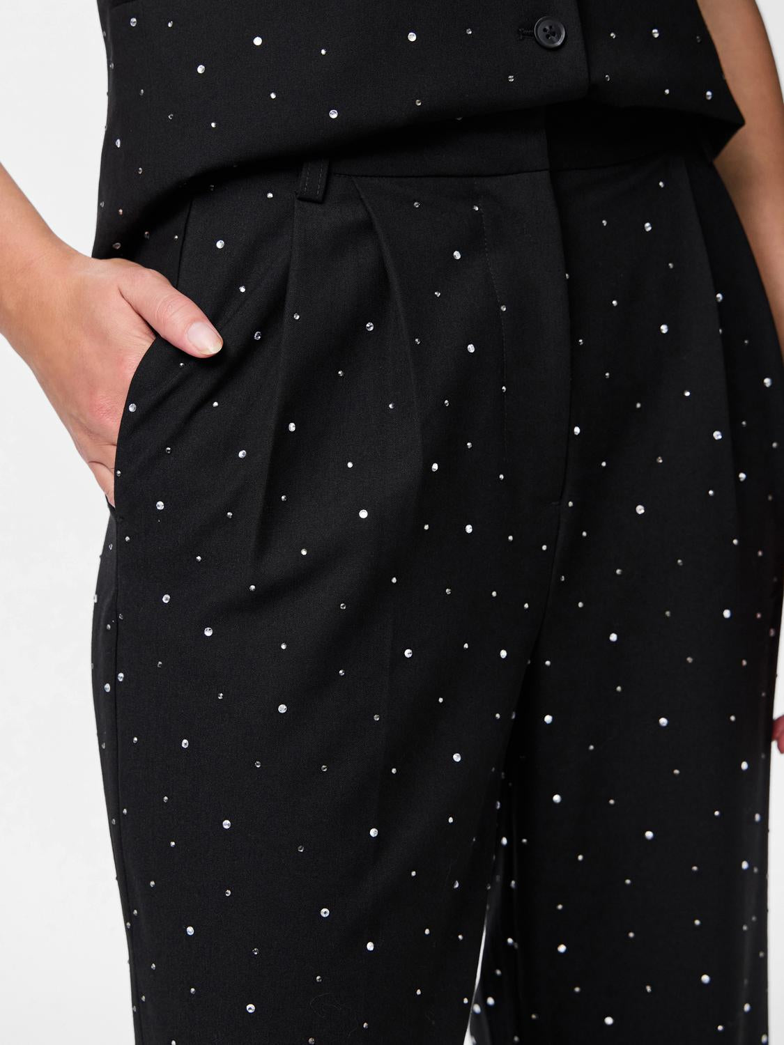 PIECES MICHELLE RHINESTONE HW PANT