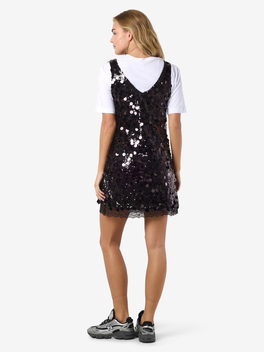 NOISY MAY ELVA S/L SEQUIN MINI DRESS