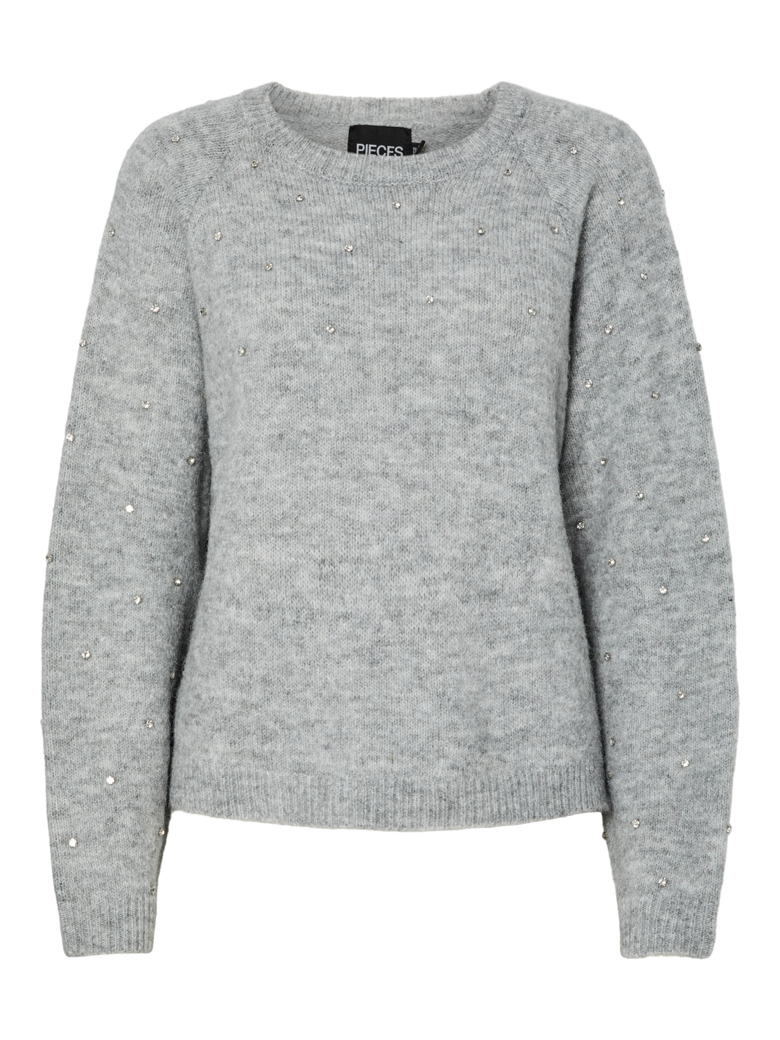 PIECES PAM LS O-NECK OVERSIZE PEARL KNIT