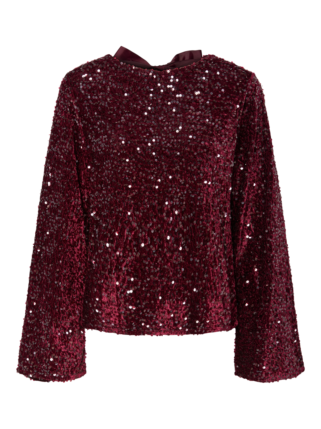 PIECES KAM LS DEEP BACK BOW TOP
