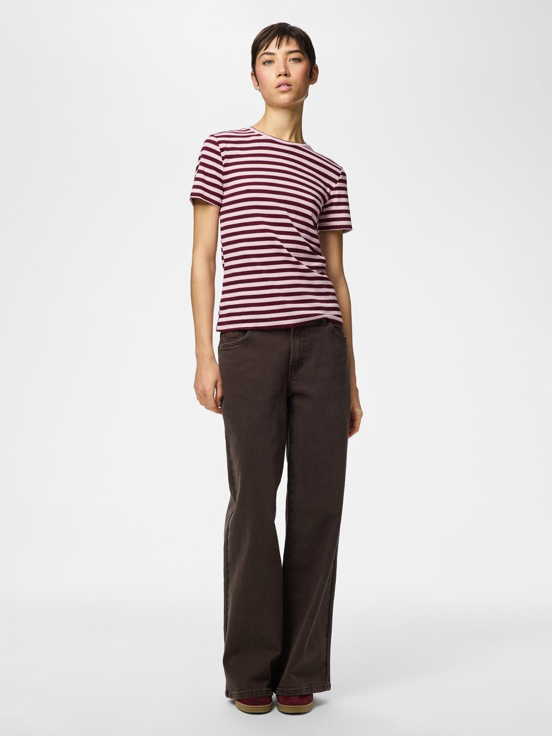 PIECES RUKA SS TOP - TAWNY PORT