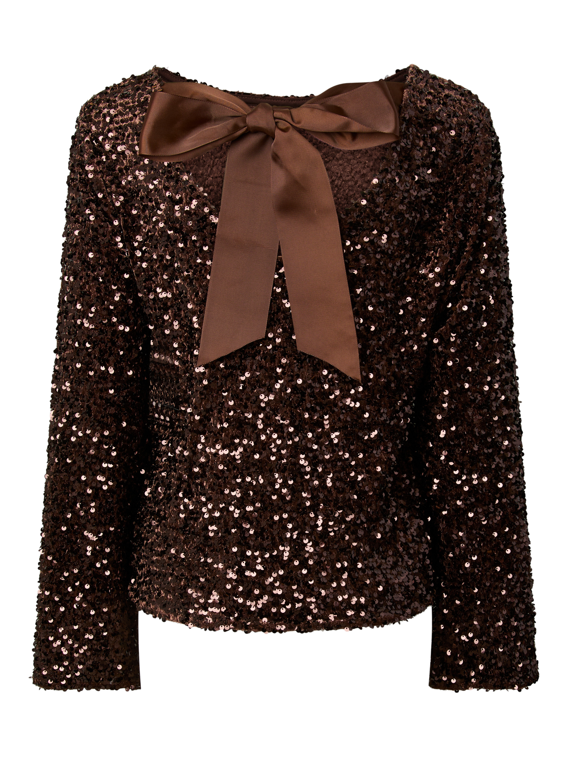 PIECES KAMMY LS DEEP BACK BOW TOP JRS BC
