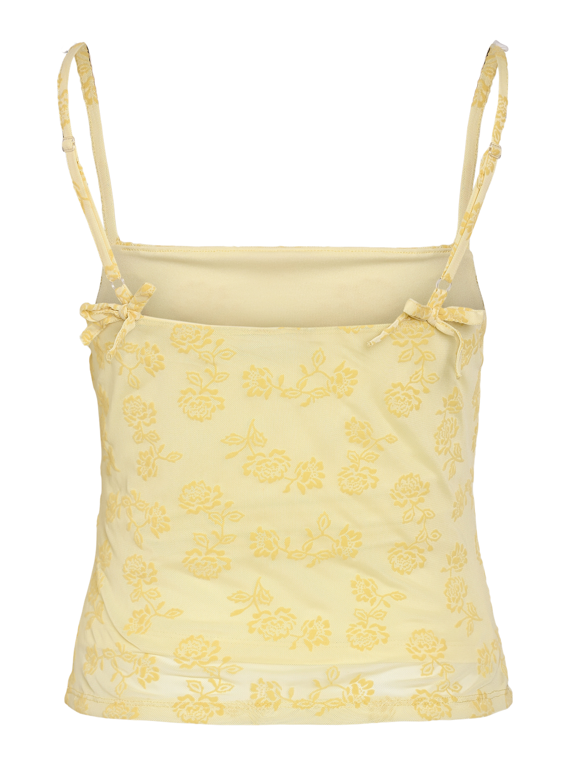 NOISY MAY LOUISE MESH FLOCK BACK TIE TOP