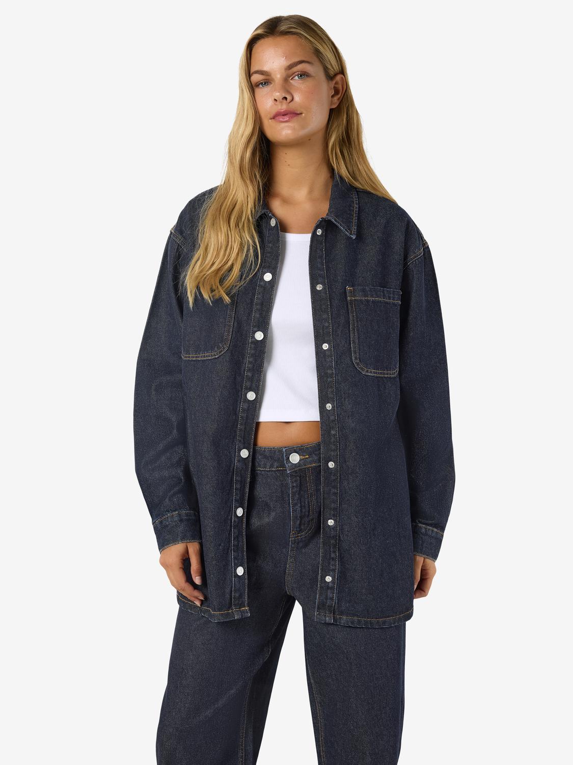 NOISY MAY ALVA L/S DENIM SHACKET AZ386DB NOOS
