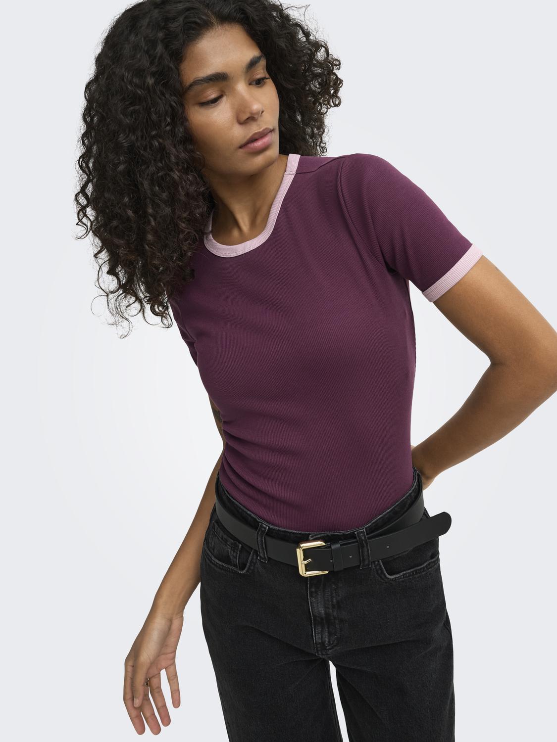 ONLY VAL S/S CONTRAST TOP JRS
