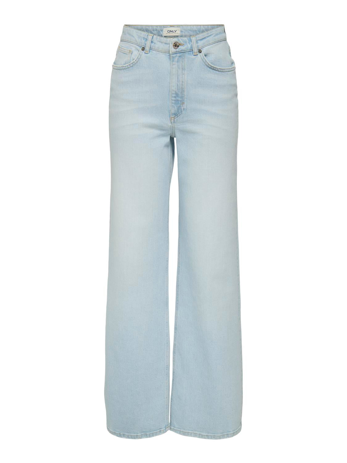 ONLY JUICY HW WIDE LEG - LIGHT BLUE BLEACHED DENIM