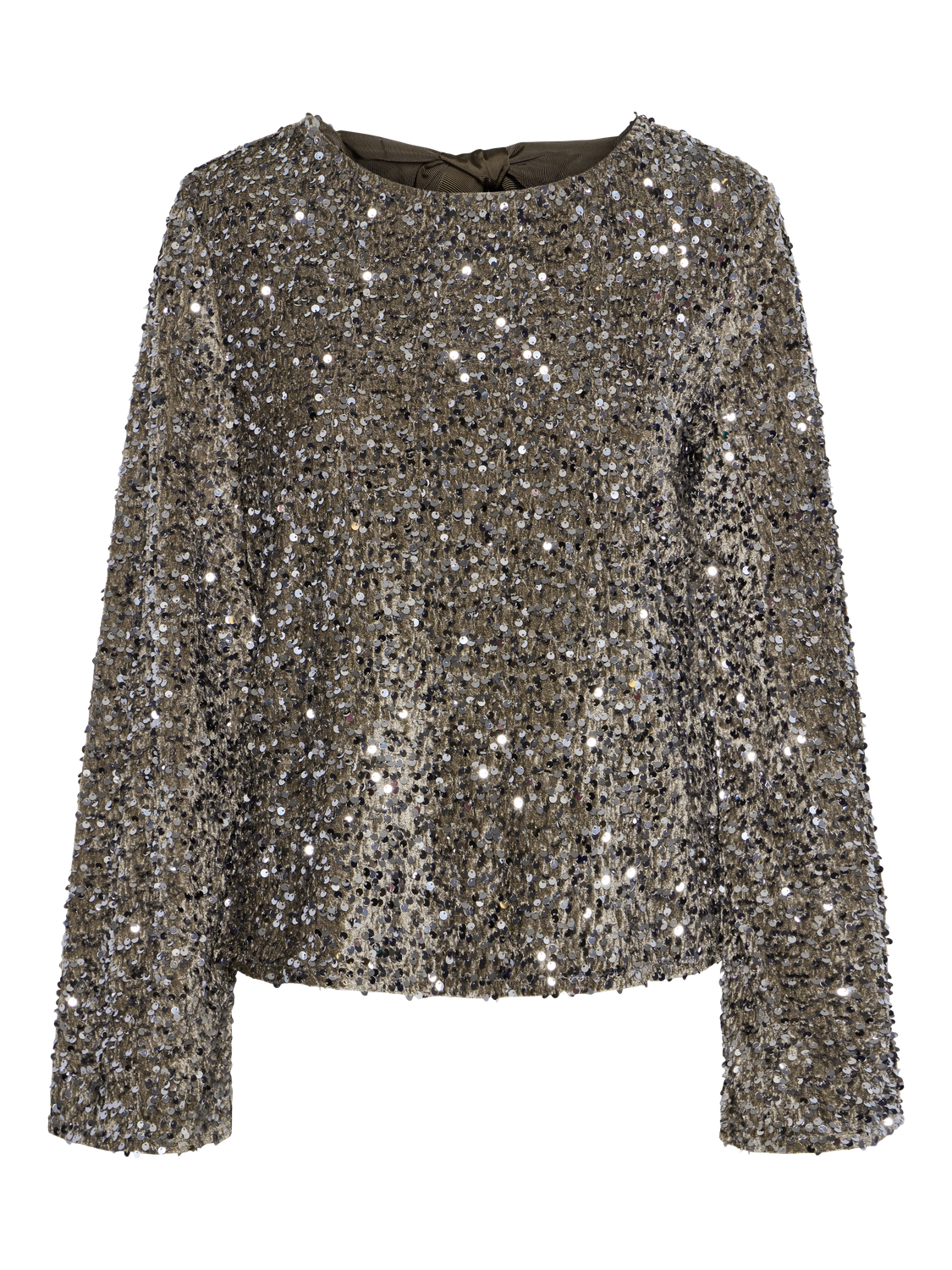 PIECES KAM LS DEEP BACK BOW TOP