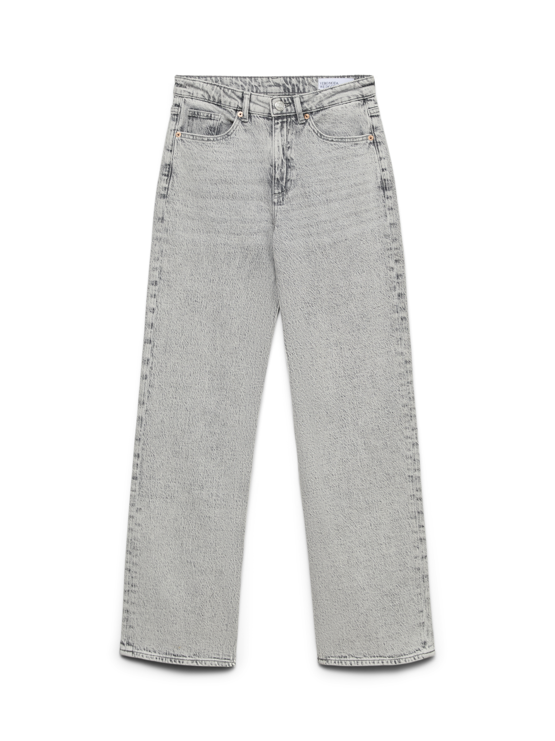 VERO MODA TESSA HR WIDE JEANS - LIGHT GREY DENIM