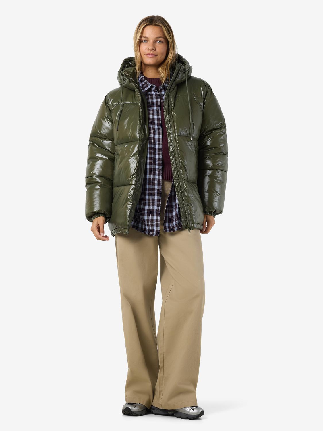 NOISY MAY ALLIE SHINY HOOD LONG JACKET