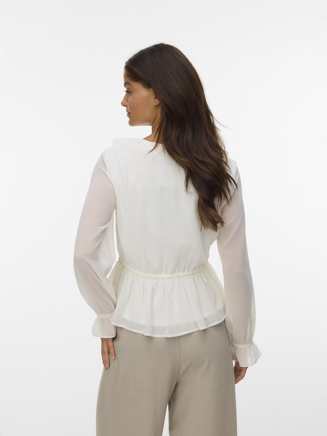 VERO MODA DORA LS FRILL TOP