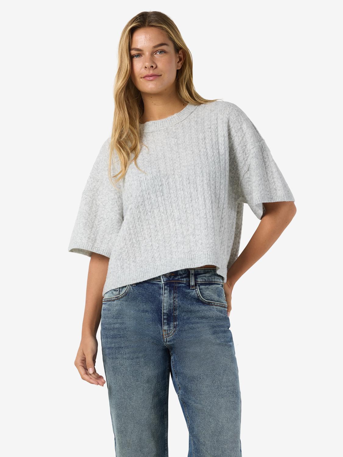 NOISY MAY SMILLA S/S CABLE KNIT TOP
