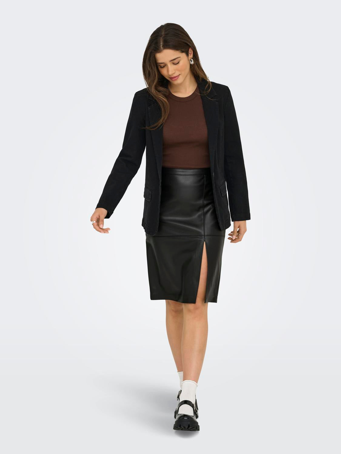 ONLY OLINE FAUX LEATHER SKIRT