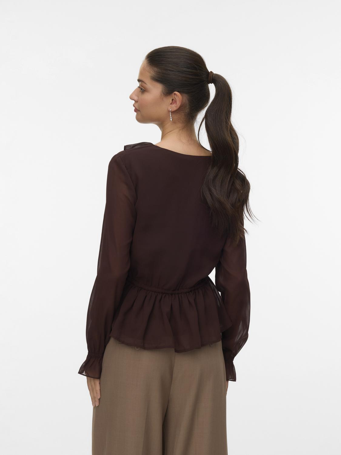 VERO MODA DORA LS FRILL TOP