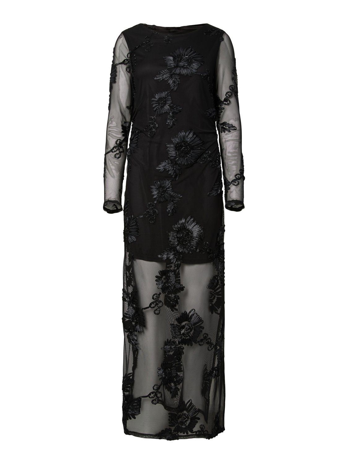 PIECES,m OFFIA LS O-NECK ANKLE DRESS