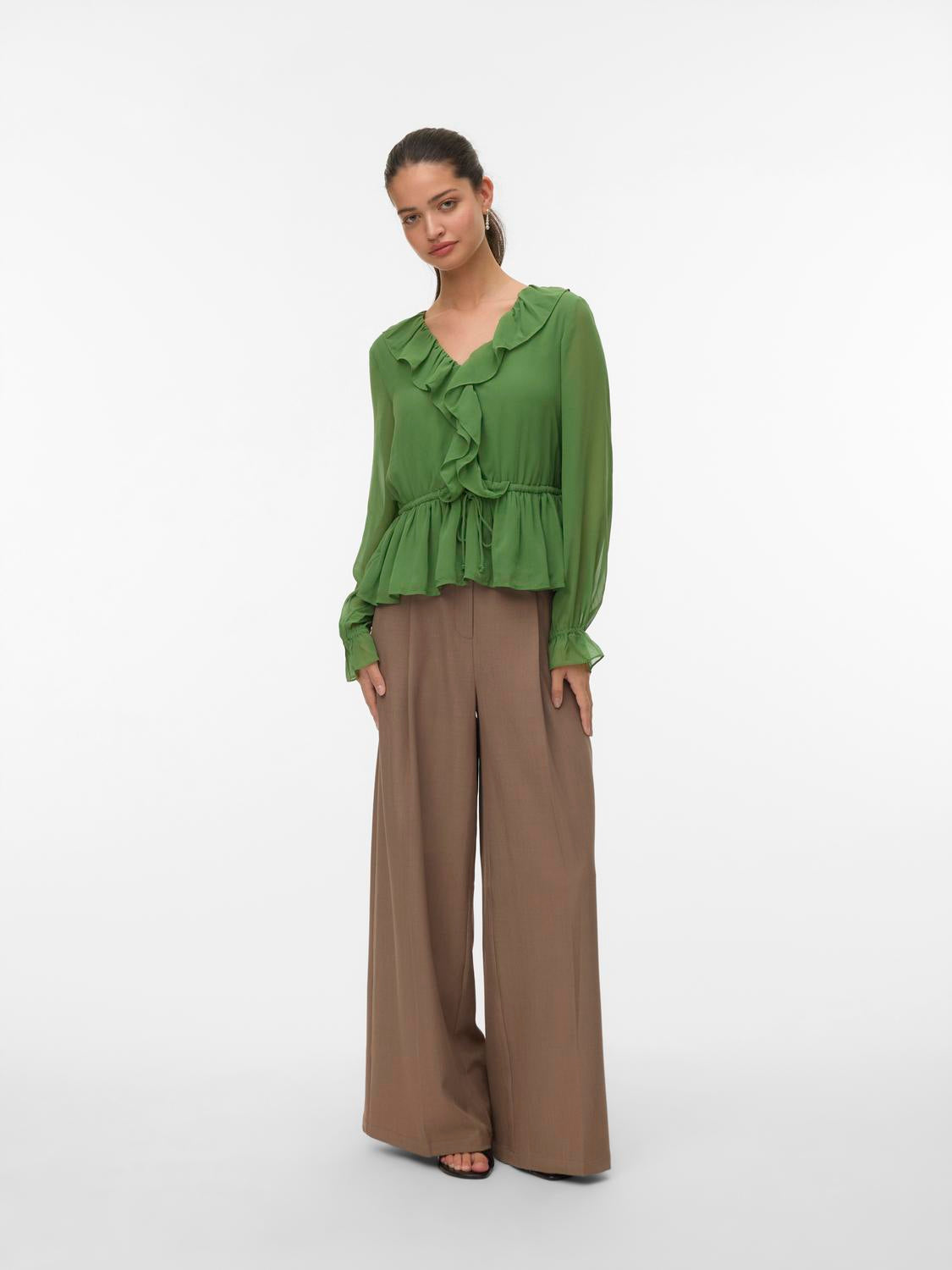 VERO MODA DORA LS FRILL TOP