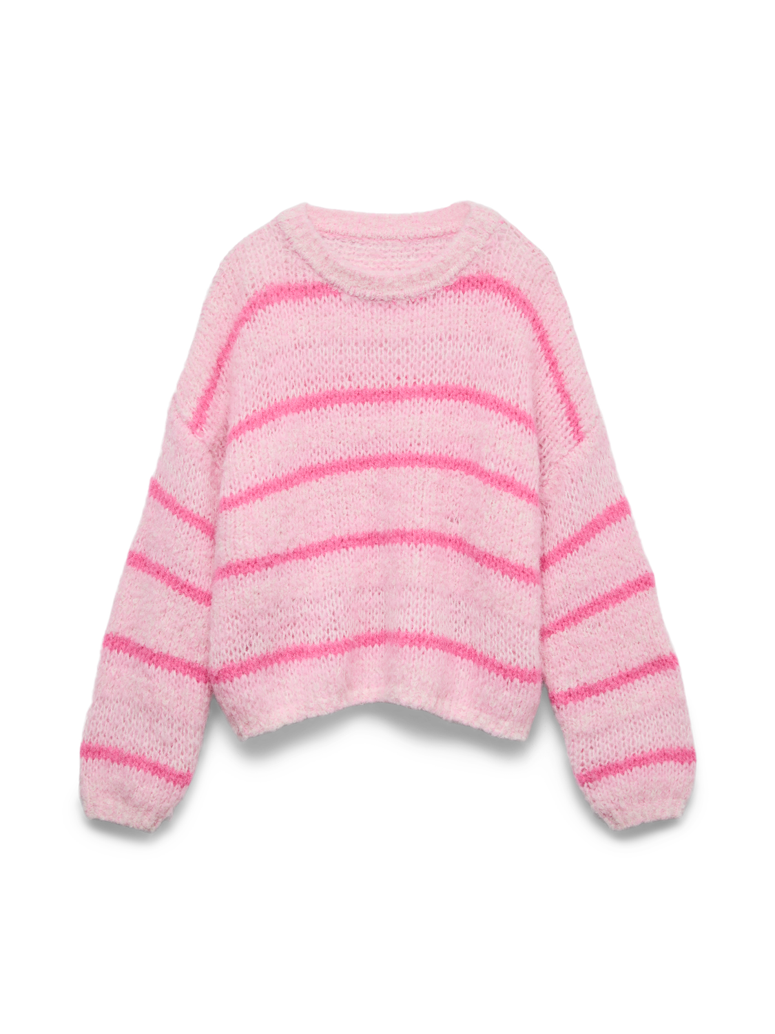 VERO MODA MAYBE ART LS O-NECK PULLOVER - PINK/RED