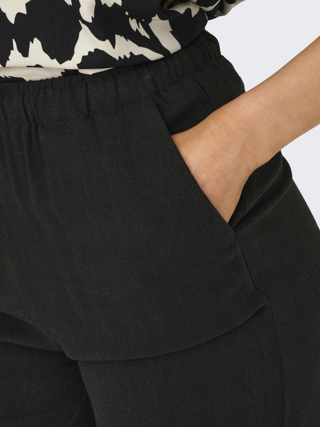 ONLY SIESTA MW PULL-UP LIN BL SHORTS