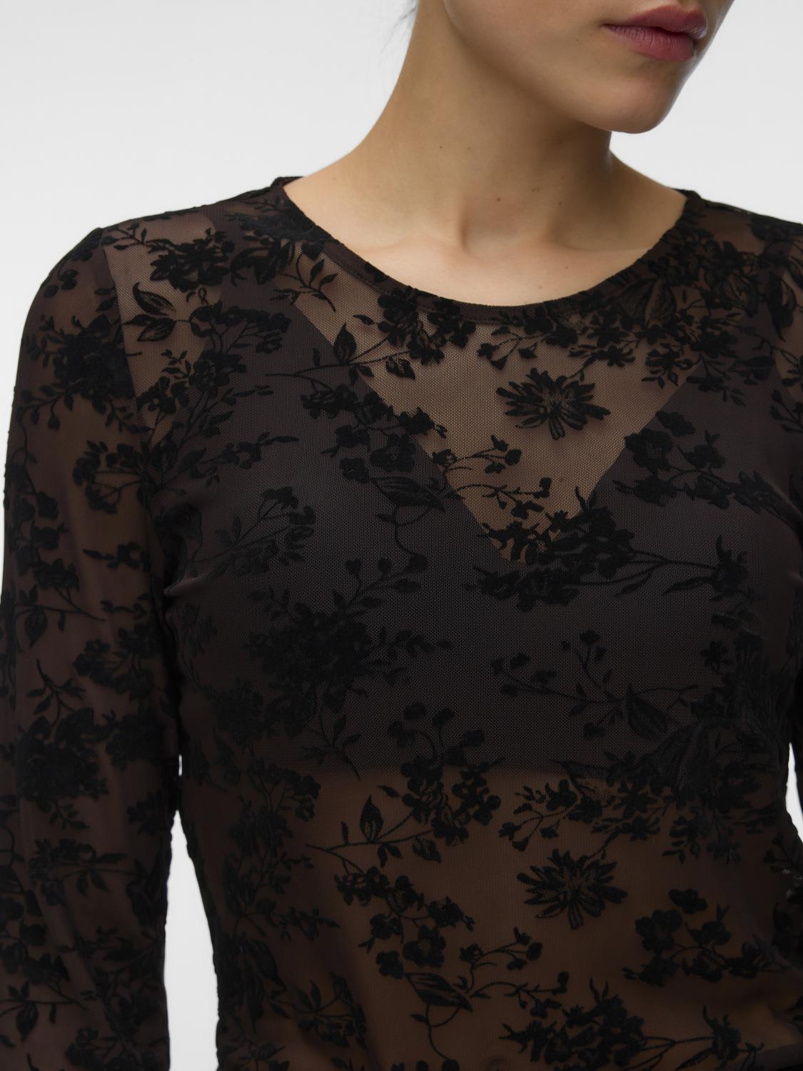 VERO MODA FLORA LS O-NECK TOP JRS