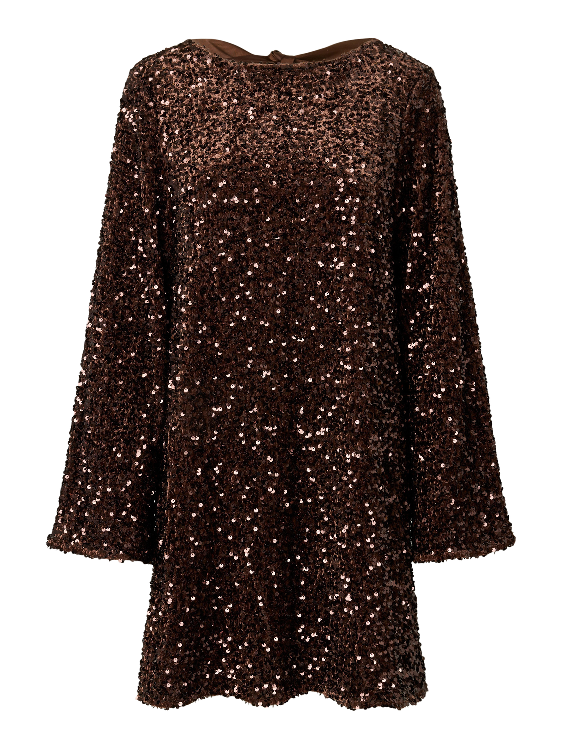 PIECES KAMMY LS DEEP BACK BOW DRESS JRS BC