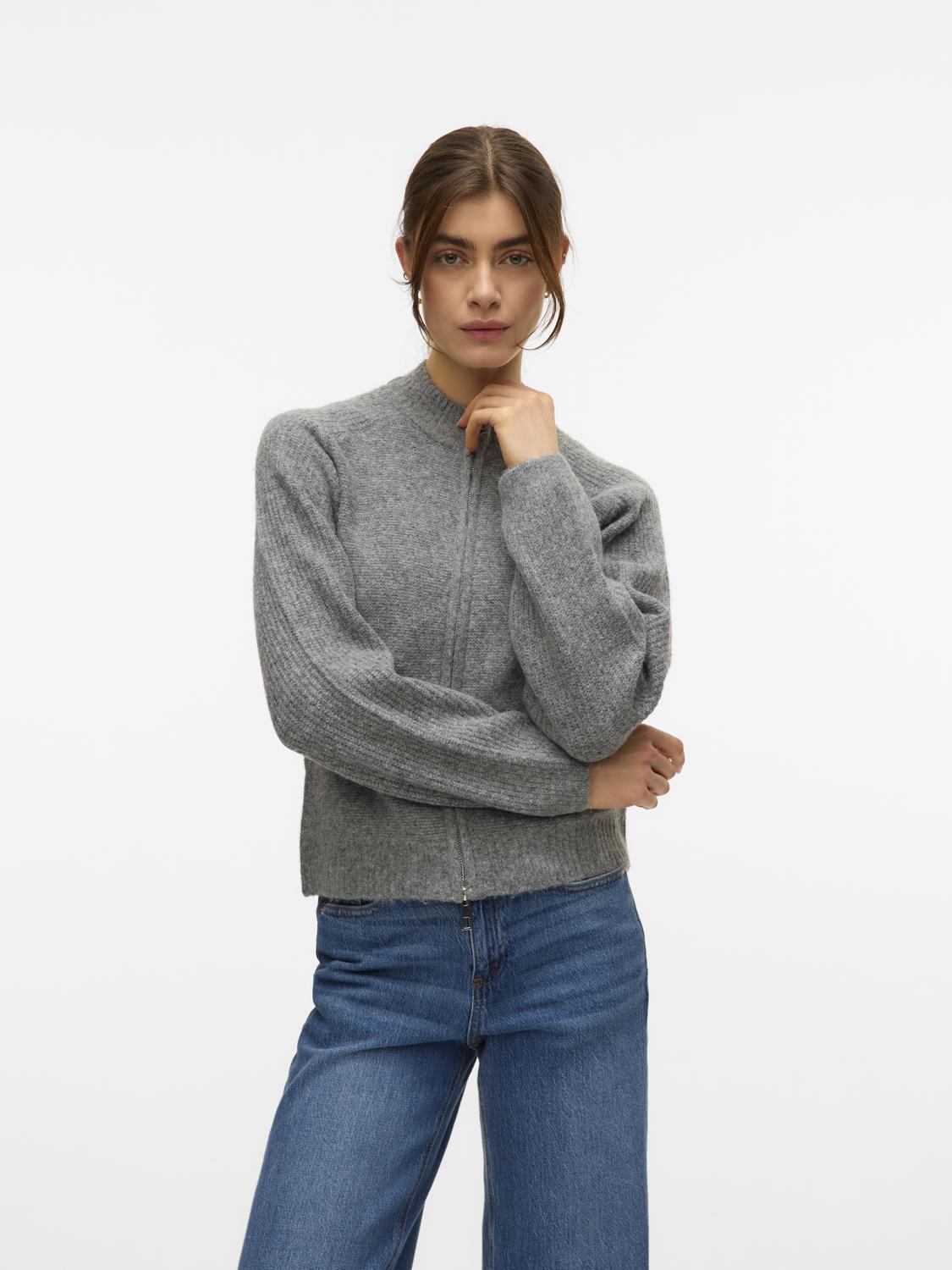 VERO MODA BANG LS HIGH NECK ZIP CARDIGAN