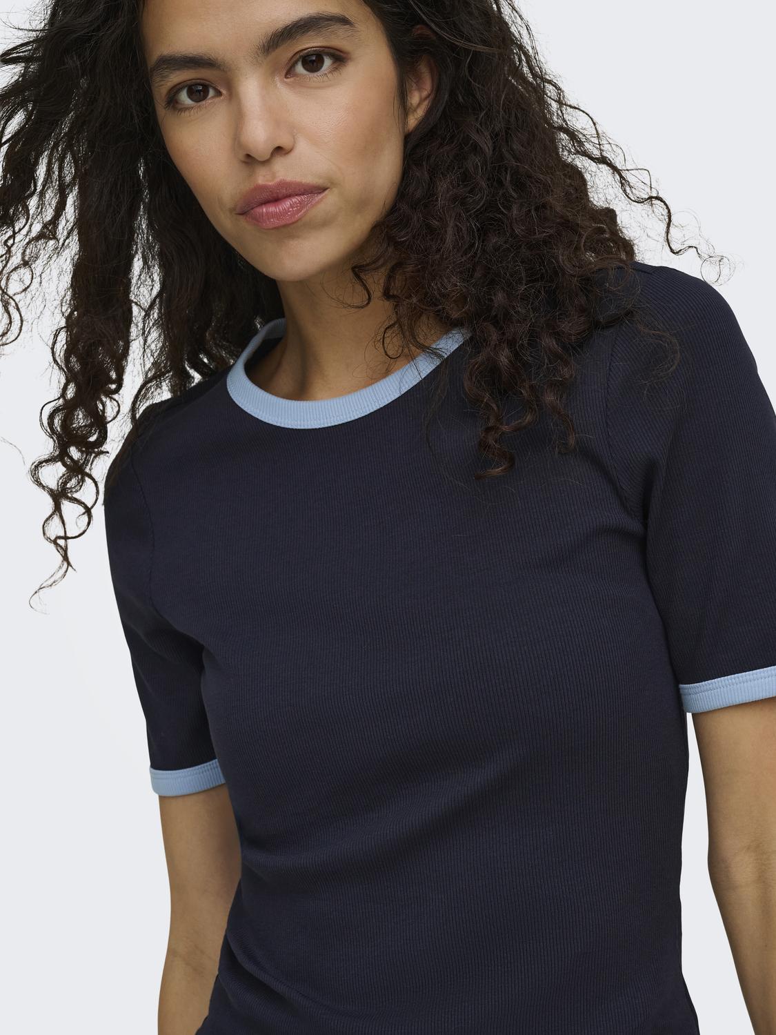 ONLY VAL S/S CONTRAST TOP JRS