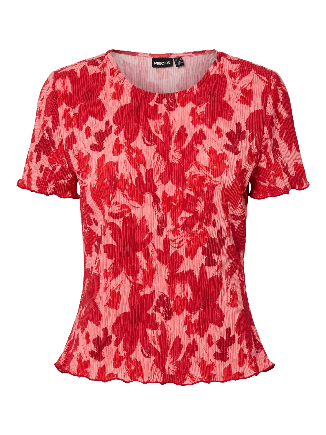 PIECES FLORA SS O-NECK TOP