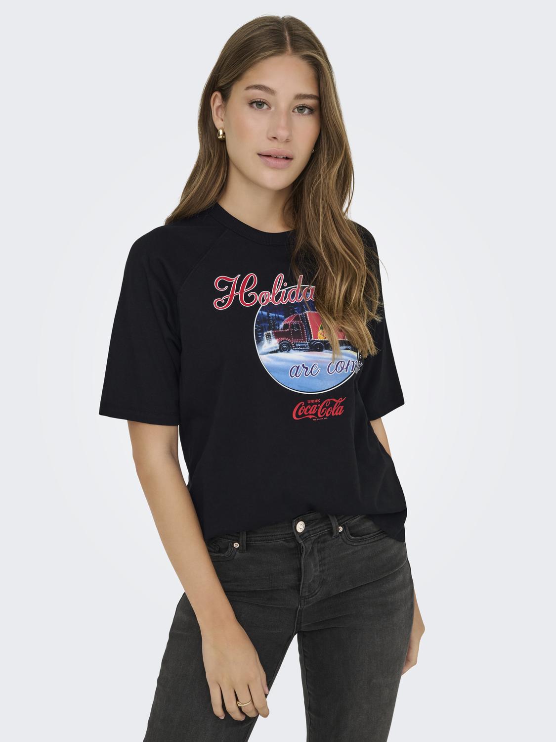 ONLY COCA COLA XMAS LIFE S/S TOP