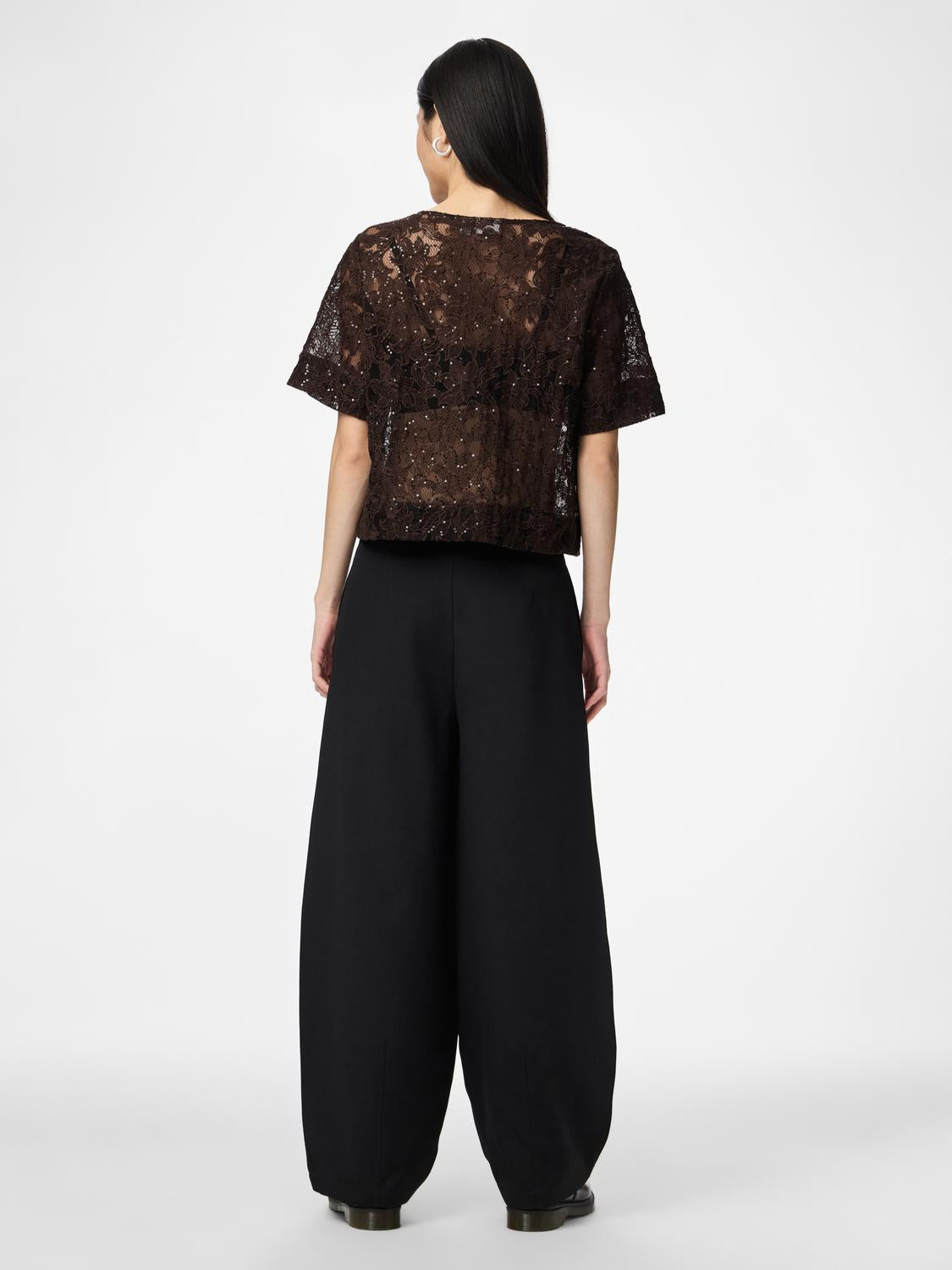 PIECES LOUISE 2/4 V-NECK TIE TOP WVN D2D