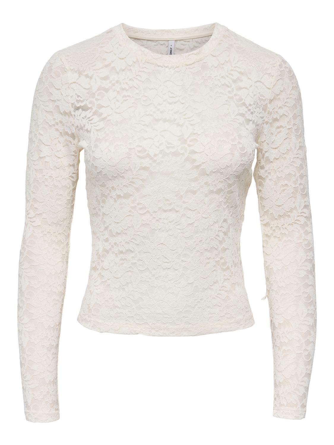 ONLY NIKKA L/S O-NECK LACE TOP