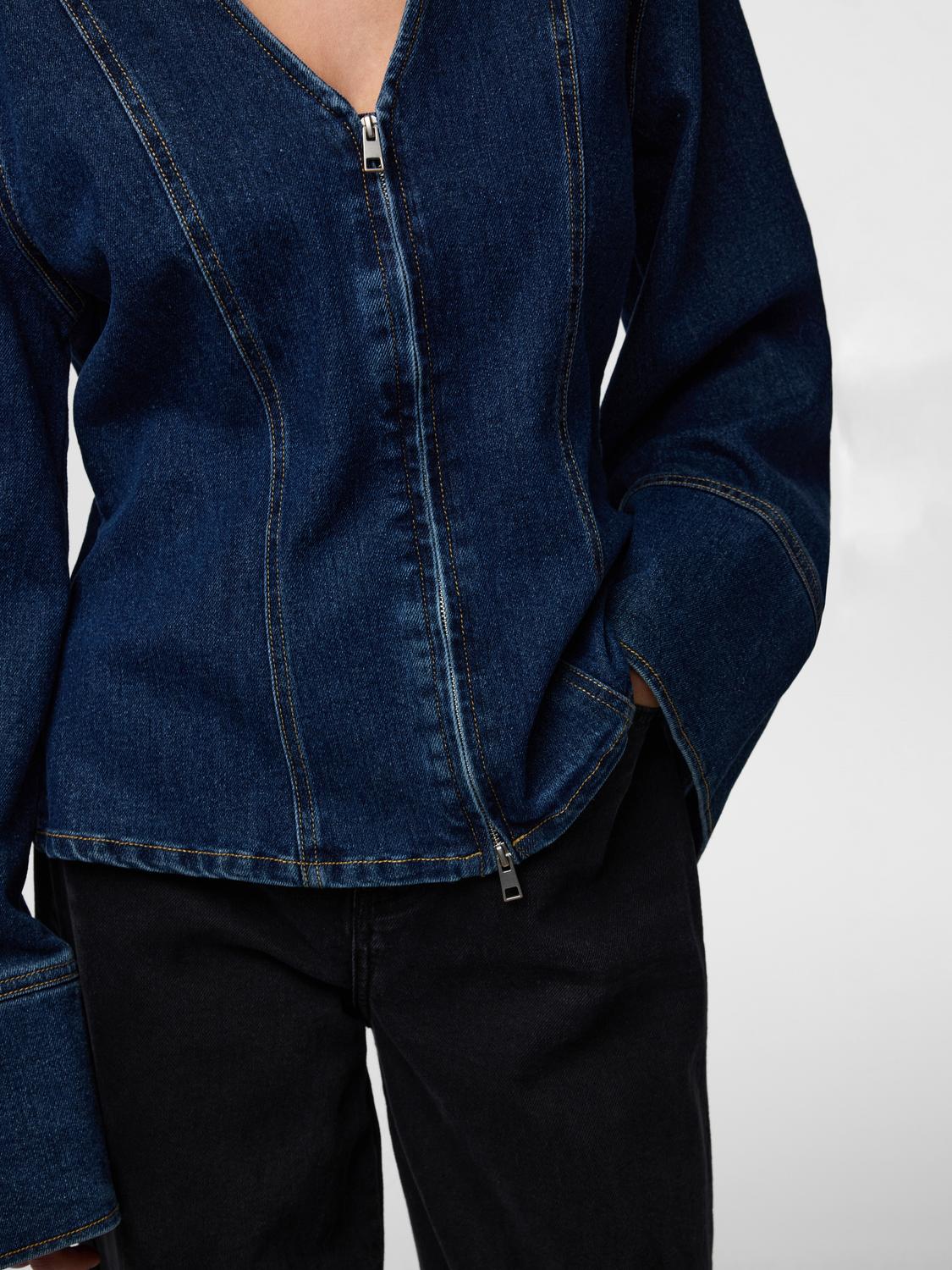 PIECES FLORA LS DENIM SHIRT