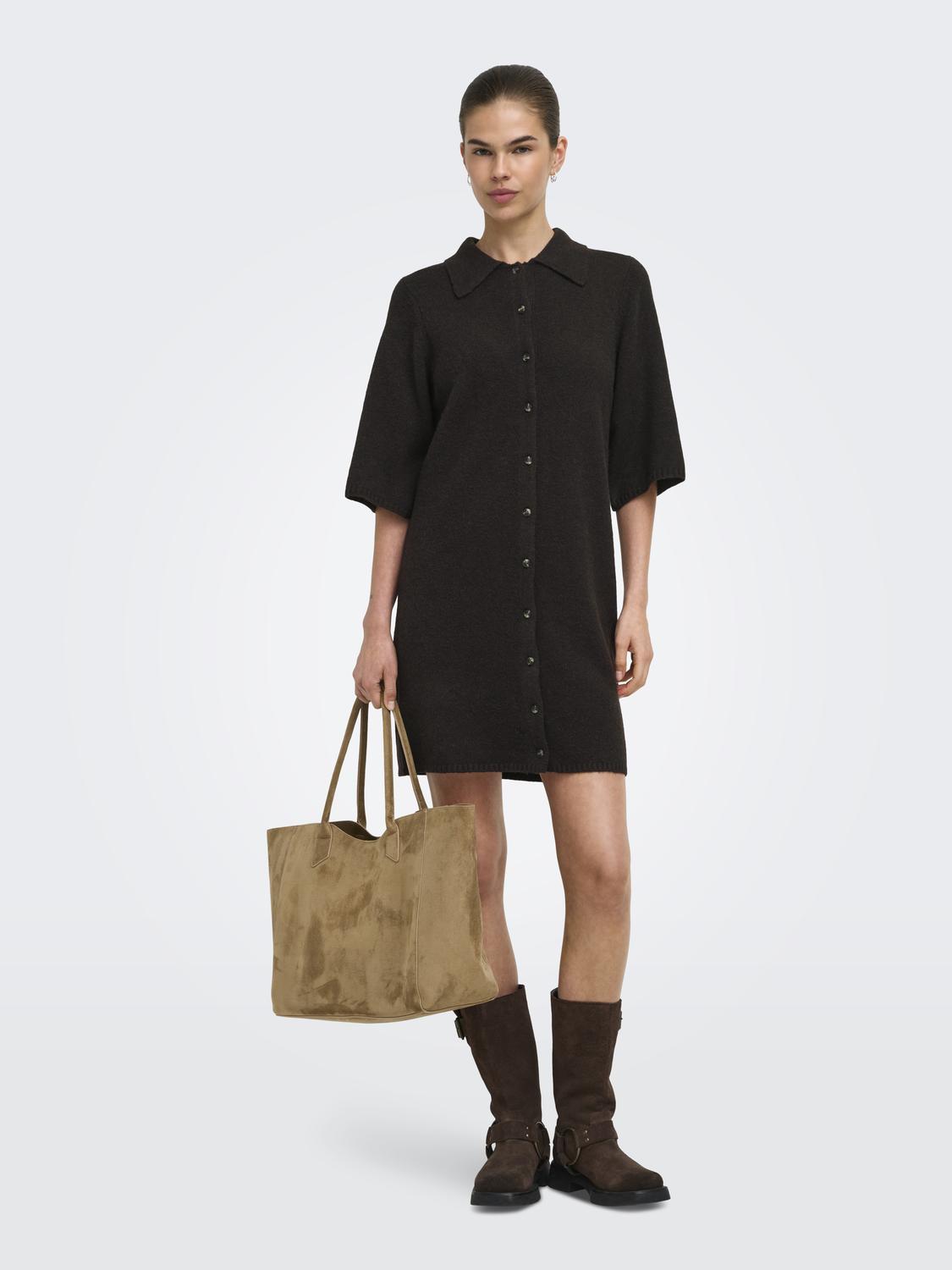 ONLY ALIVIA 2/4 COLLAR DRESS KNT