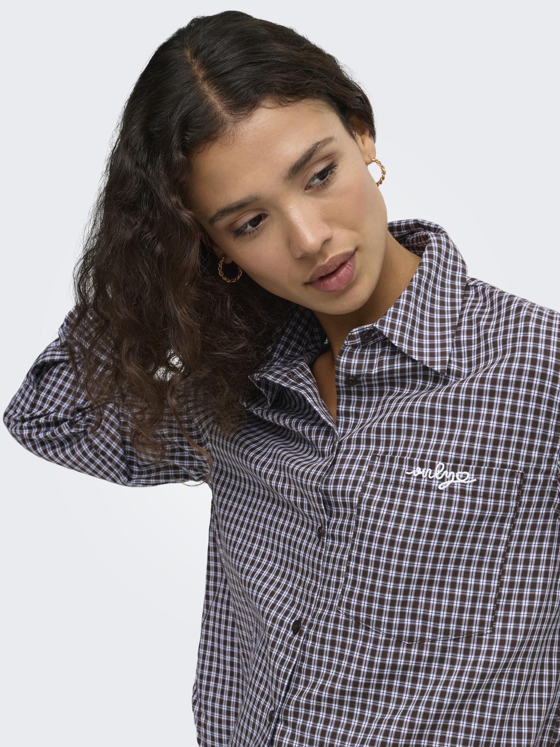 ONLY SURANI L/S CHECK EMB SHIRT WVN